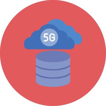 Cloud Database Flat Circle Icon vector