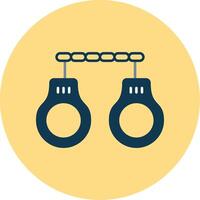 Handcuffs Flat Circle Icon vector