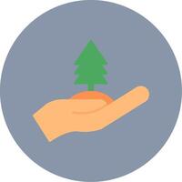 Tree Flat Circle Icon vector