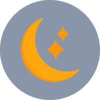 Moon Flat Circle Icon vector