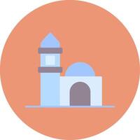 Mosque Flat Circle Icon vector