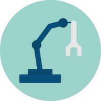 Robotic Arm Flat Circle Icon vector