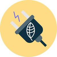 Power Plug Flat Circle Icon vector