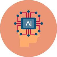 Artificial Intelligence Flat Circle Icon vector