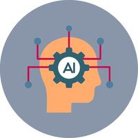 Artificial Intelligence Flat Circle Icon vector