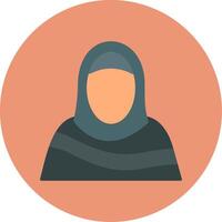 Moslem Woman Flat Circle Icon vector