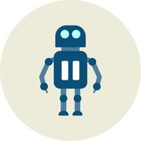 Robot Flat Circle Icon vector