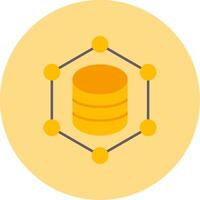 blockchain plano circulo icono vector