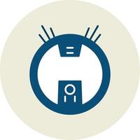 Robot Vacuum Flat Circle Icon vector