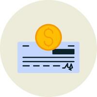 Pay Check Flat Circle Icon vector