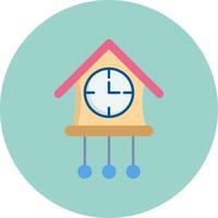 Cuckoo Clock Flat Circle Icon vector