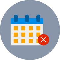 Cancel Event Flat Circle Icon vector