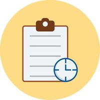 Waiting List Flat Circle Icon vector