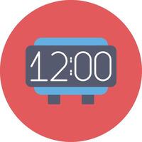 Digital Clock Flat Circle Icon vector