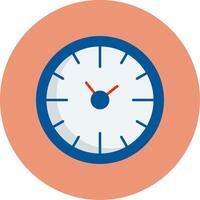 Clock Time Flat Circle Icon vector