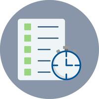 Track Of Time Flat Circle Icon vector