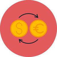 Money Exchange Flat Circle Icon vector