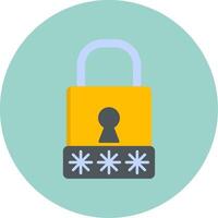 Passcode Flat Circle Icon vector