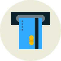 Insert Card Flat Circle Icon vector