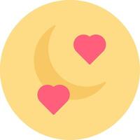 Honey Moon Flat Circle Icon vector