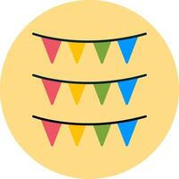 Bunting Flat Circle Icon vector