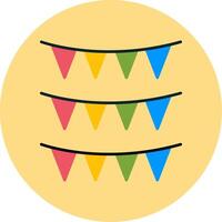 Bunting Flat Circle Icon vector