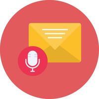 Audio Message Flat Circle Icon vector