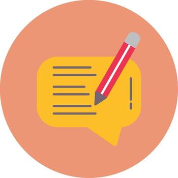 Write Message Flat Circle Icon vector