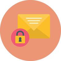 Private Message Flat Circle Icon vector