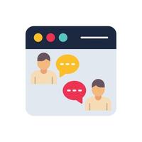 Online Chat Flat Circle Icon vector