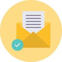 Open Email Flat Circle Icon vector