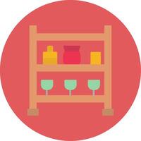 Shelves Flat Circle Icon vector