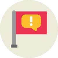 Flagged Flat Circle Icon vector