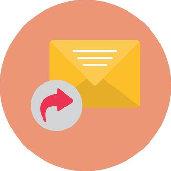 Forward Message Flat Circle Icon vector