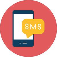 SMS plano circulo icono vector