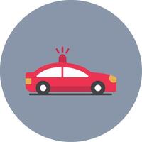 Police Car Flat Circle Icon vector