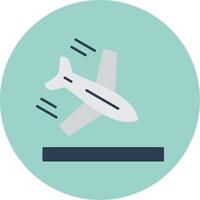 Plane Flat Circle Icon vector