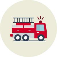 Fire Brigade Flat Circle Icon vector