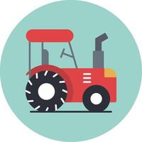 tractor plano circulo icono vector