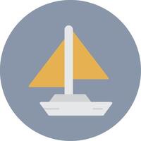 Small Yacht Flat Circle Icon vector