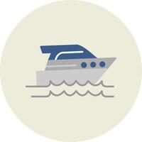 Speed Boat Flat Circle Icon vector