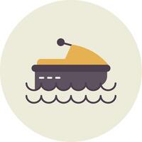 Jet Ski Flat Circle Icon vector