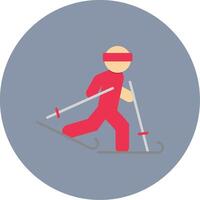 Ski Flat Circle Icon vector