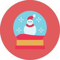 Snow Globe Flat Circle Icon vector