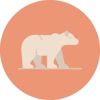 Polar Bear Flat Circle Icon vector