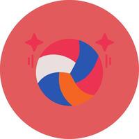 Volleyball Flat Circle Icon vector