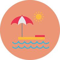 Summer Flat Circle Icon vector