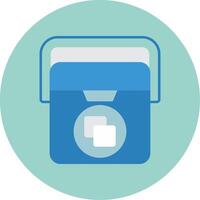 Ice Box Flat Circle Icon vector