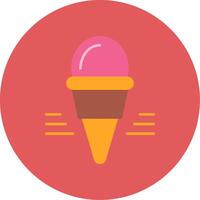 Ice Cream Flat Circle Icon vector