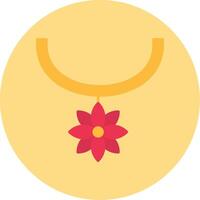 Flower Necklace Flat Circle Icon vector